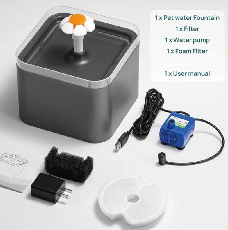 Cats and Dogs 2L Water Fountain – Flower Design for Cats & Puppies