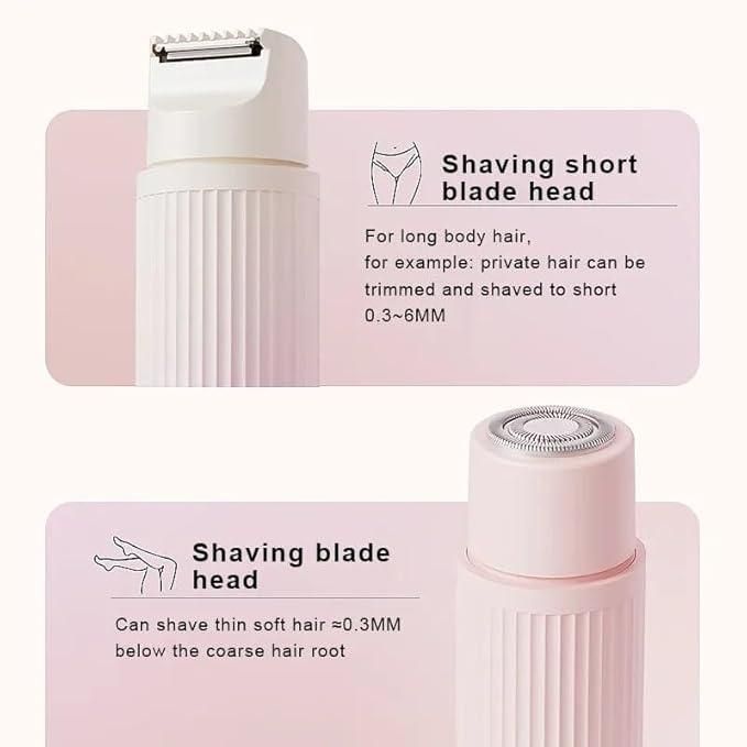 Razors for Women, 2 in 1 Dual-Head Electric Body Hair Trimmer Shaver for Women's Grooming, Waterproof Wet & Dry Pubic Hair Trimmer for Women Legs Bikini Underarms Hair Painless Remove